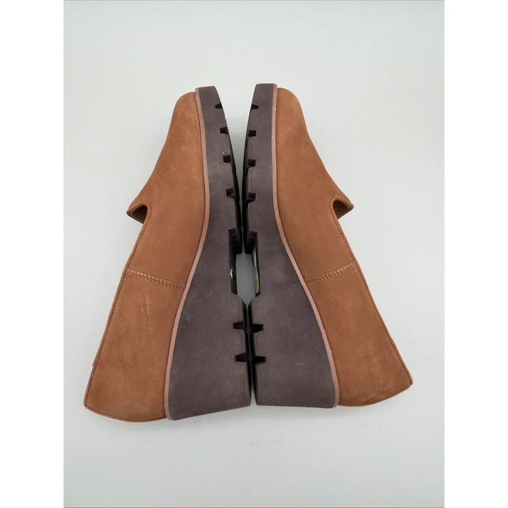 Vionic Suede 'Willa' Wedge Shoes Water Repellent Toffee Women's 9.5